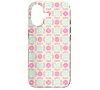 Custodia per iPhone 17 Pale Pink Lavender Green Circle Square Ring Dots Pattern