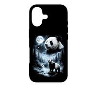 Custodia per iPhone 17 Panda che ulula alla luna anni '90 retrò