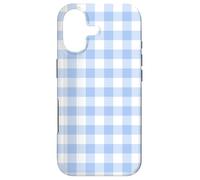 Custodia per iPhone 17 Pastel Blue Gingham Squares Classic Plaid Baby Boy Pattern