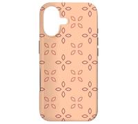 Custodia per iPhone 17 Pastel Pink Old Rose Terra Cotta Petals Cross Leaves Pattern