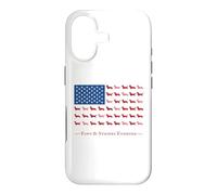 Custodia per iPhone 17 Paws Stripes 4th July Flag Black Long Haired Dachshund Lover