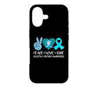Custodia per iPhone 17 Peace Love Cure Consapevolezza del mutismo selettivo, colore: verde acqua, speranza