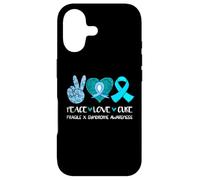 Custodia per iPhone 17 Peace Love Cure Fragile X Syndrome Consapevolezza Nastro Teal