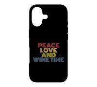 Custodia per iPhone 17 Peace Love E Wine Time retrò anni '70 vintage