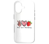 Custodia per iPhone 17 Peace Love Strawberry Shirts Farmer Fragole Amante Frutta