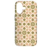 Custodia per iPhone 17 Peach Green Olive Khaki Flower Circle Star Folk Art Pattern
