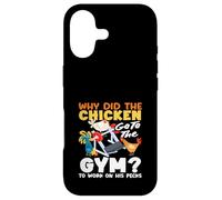 Custodia per iPhone 17 Perché il pollo è andato in palestra Pecks divertente gioco di parole di allenamento