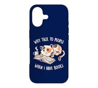 Custodia per iPhone 17 Perché parlare con le persone quando ho libri Carino lettura gatto EduEly