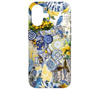 Custodia per iPhone 17 Piastrella Mediterranea E Limone Blu Giallo Mare Italiano Estate