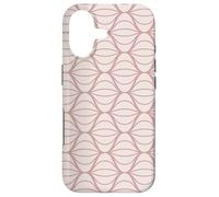 Custodia per iPhone 17 Pink Beige Wave Curve Shell Art Nouveau Geometric Pattern