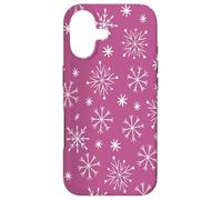 Custodia per iPhone 17 Pink Berry Snowflakes Pattern Winter Christmas Holidays Snow