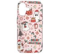 Custodia per iPhone 17 Pink Christmas Spooky Ghost Merry Christmas Retro Pastel