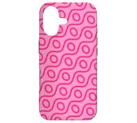 Custodia per iPhone 17 Pink Red Wavy Diagonal Lines Ovals Circles Pattern