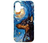 Custodia per iPhone 17 Pinscher miniatura Starry Night Dog Min Pin Art by Aja
