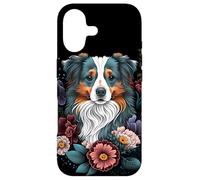 Custodia per iPhone 17 Pittura floreale del cane del giardino del cane del pastore australiano