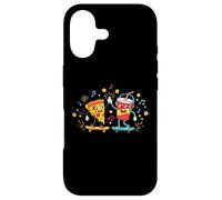 Custodia per iPhone 17 Pizza And Soda High Five On Skateboards Fun Graphic