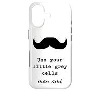 Custodia per iPhone 17 POIROT USE YOUR LITTLE GREY CELLS cellule grigie baffi