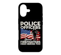 Custodia per iPhone 17 Police Officers Because Firefighters Need Heroes USA Flag