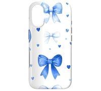 Custodia per iPhone 17 Preppy Blue Bow Cute Aesthetic Coquette Bows Ribbon Hearts