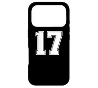 Custodia per iPhone 17 Pro 17 Numero diciassette, grafica per sport di squadra, abbinamento universitario