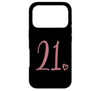 Custodia per iPhone 17 Pro 21° compleanno, per le donne, ventuno numero 21 anni carino