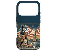 Custodia per iPhone 17 Pro Abraham Lincoln Playing Electric Guitar 4th of July Retro