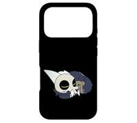 Custodia per iPhone 17 Pro Adorabile piccolo demone con teschio maschera e corna fa un pisolino