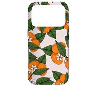 Custodia per iPhone 17 Pro Aesthetic Orange Clementine on Branch Botanical Pattern