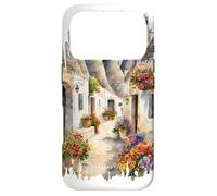 Custodia per iPhone 17 Pro Alberobello Puglia dipinto acquerello arte vintage Italia