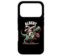 Custodia per iPhone 17 Pro Albert Dabbing Astronauta su un cartone animato dinosauro