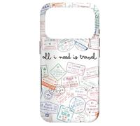 Custodia per iPhone 17 Pro All I need is travel Passaporto mondo timbri viaggi aereo