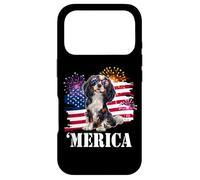Custodia per iPhone 17 Pro American 4th July Fourth USA Flag Tri Color Cavalier Dog