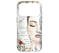 Custodia per iPhone 17 Pro Anatomia dei muscoli del viso di tema di bellezza con fiori selvatici