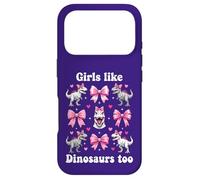 Custodia per iPhone 17 Pro Anche alle ragazze piacciono i dinosauri Pink Bow T-Rex Dino Lover Coquette