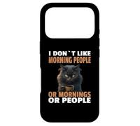 Custodia per iPhone 17 Pro Angry Black Cat Bere Caffè Prima del Caffè Odio Tutti