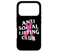 Custodia per iPhone 17 Pro Anti Social Lifting Club: Cancellato Rosa (anteriore + posteriore)