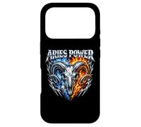 Custodia per iPhone 17 Pro Ariete Power Zodiac Ram Skull Blue Fire Biker Heavy Metal