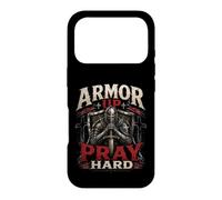 Custodia per iPhone 17 Pro Armor Up Pray Hard Christian Warrior Knight Faith