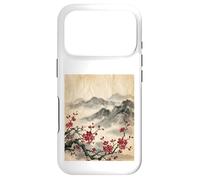 Custodia per iPhone 17 Pro Arte Giapponese Red Cherry Blossom Montagne
