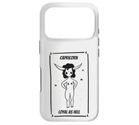 Custodia per iPhone 17 Pro Artistic Drawing Capricorn Loyal as Hell Zodiac