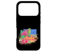 Custodia per iPhone 17 Pro Aruba Isola caraibica retrò con souvenir vintage Flamingo