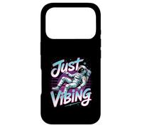 Custodia per iPhone 17 Pro Astronauta viola e verde acqua solo vibrante astronomia