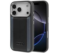 Custodia Per iPhone 17 Pro Audi A6 MagSafe In Pelle Sintetica Nera Con Logo