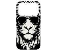 Custodia per iPhone 17 Pro Aviator Sunglasses Lion Head Monochrome Streetwear Animal