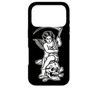 Custodia per iPhone 17 Pro Baby Reaper Skull Scythe Blackwork Tattoo Flash