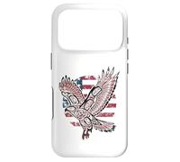 Custodia per iPhone 17 Pro Bandiera patriottica dei nativi americani indiani dalla coda rossa Hawk USA