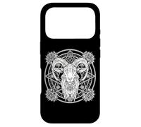 Custodia per iPhone 17 Pro Baphomet satanista, testa di metallo Halloween, satanismo