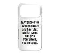 Custodia per iPhone 17 Pro Bartender Bartending 101 Regole Bar Prescolare Nero