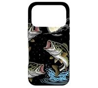 Custodia per iPhone 17 Pro Bass Fish Howling The Moon Vintage Pescatore Pescatore Regali