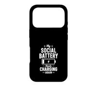 Custodia per iPhone 17 Pro Batteria Sociale Ricarica Umorismo Introverso